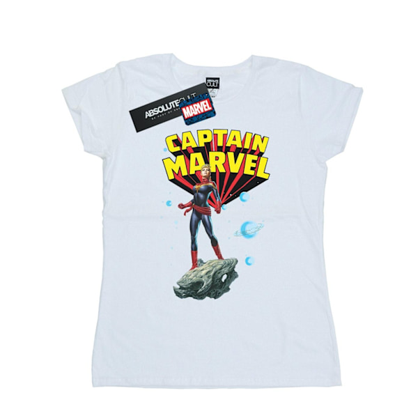 Captain Marvel Dam/Damer Pose Bomull T-shirt S Vit White S