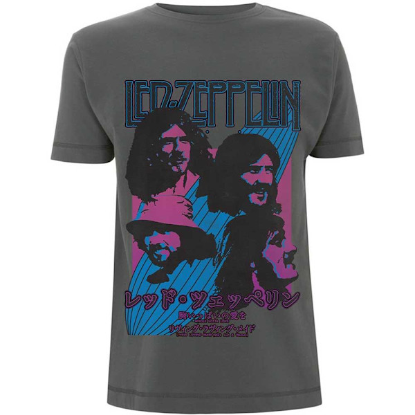 Led Zeppelin Unisex Vuxen Japansk Bomull T-Shirt L Charcoal Grå Charcoal Grey L