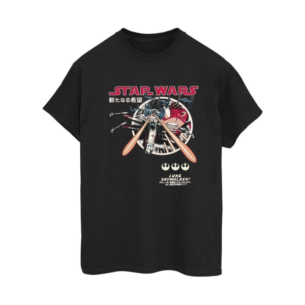 Star Wars Dam/Damer Classic Luke Manga Bomull Boyfriend T-shirt L Svart Black L
