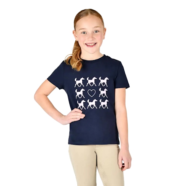 Dublin Girls Tilly Heart Horses T-Shirt 14 år Marinblå Naval Academy 14 Years