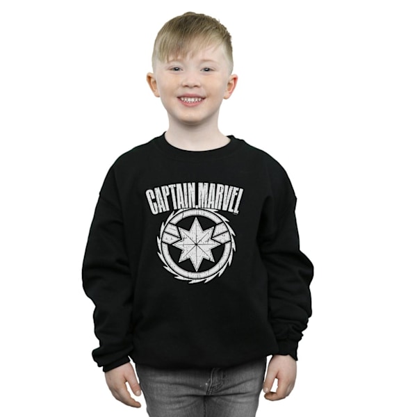 Marvel Boys Captain Marvel Blade Emblem Sweatshirt 7-8 år Blå Black 7-8 Years