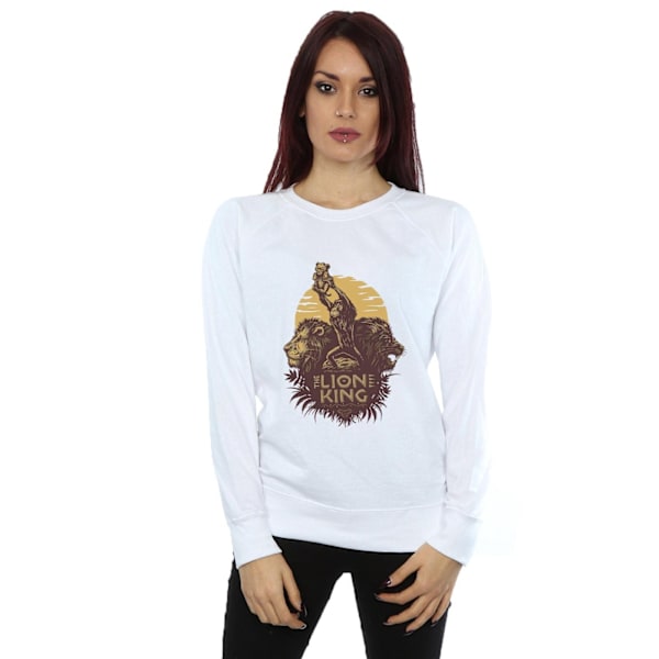 Disney Dam/Damer Lejonkungen Film Soluppgång Collage Sweatshirt White L