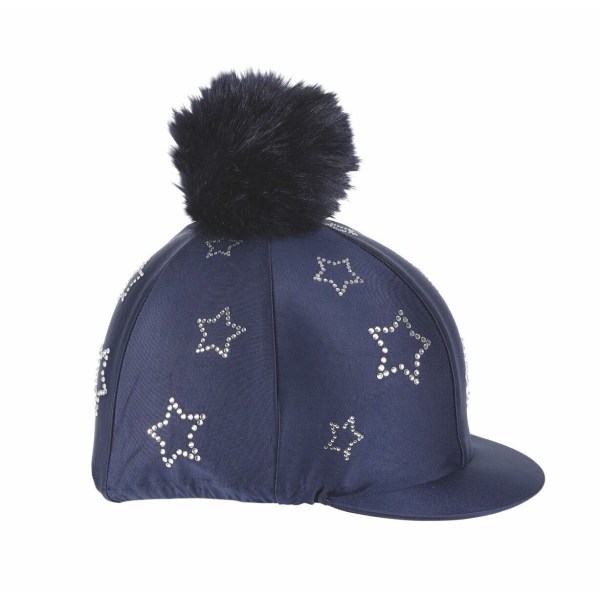 Shires Diamante Star Hat Cover One Size Marinblå Navy One Size