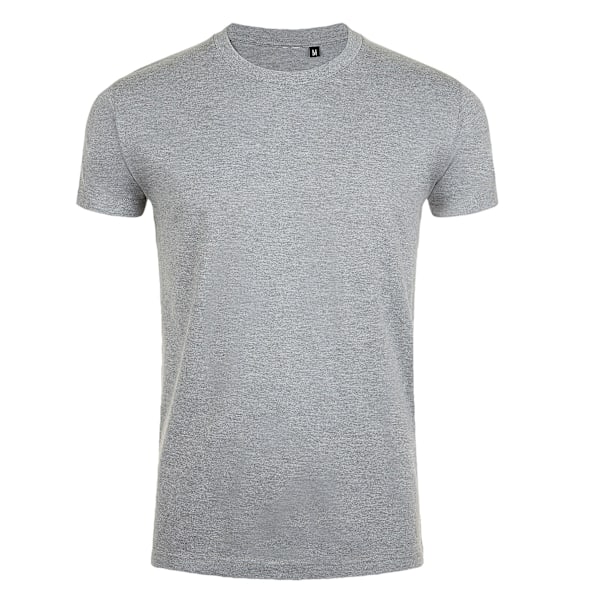 SOLS Herr Imperial Slim Fit Kortärmad T-shirt XL Gråmelerad Grey Marl XL