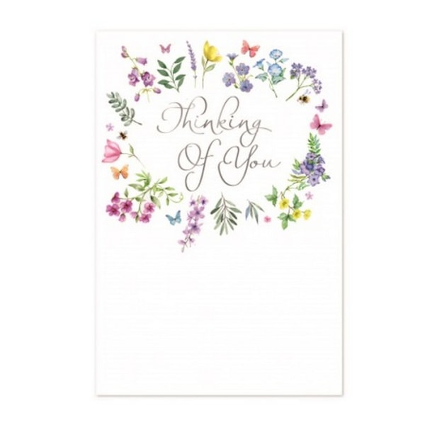 Simon Elvin Thinking Of You Blommor Sympati Hälsningskort (Förpackning om 6) White/Multicoloured One Size