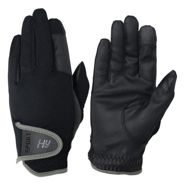 Hy5 Adults Sport Dynamic Lightweight Riding Gloves XL Black/Cha Black/Charcoal Grey XL