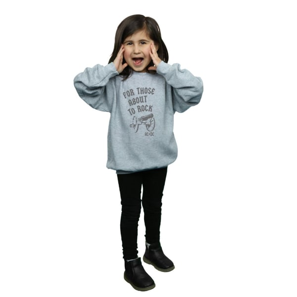 AC/DC Girls For Those About To Rock Cannon Sweatshirt 12-13 Yea Sports Grey 12-13 Years