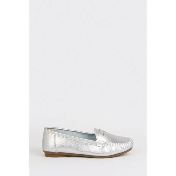 Good For The Sole Dam/Dam Nessa Läder Loafers 6 UK Silver Silver 6 UK