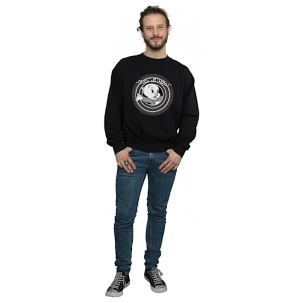 Looney Tunes Herr Sweatshirt That's All Folks Porky Pig 3XL Svart Black 3XL