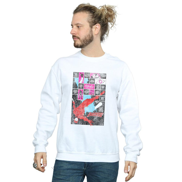 Marvel Herr Daredevil Comic Panels Sweatshirt 3XL Vit White 3XL