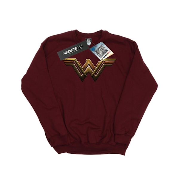 DC Comics Girls Justice League Movie Wonder Woman Emblem Sweatshirt Burgundy 5-6 Years