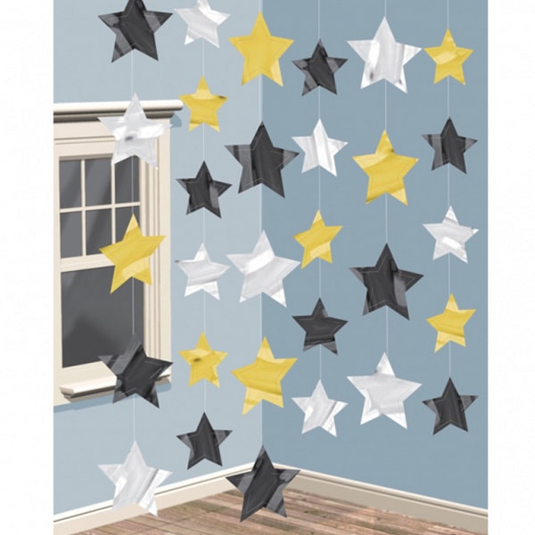 Amscan Star String Dekoration En Storlek Guld/Silver/Svart Gold/Silver/Black One Size