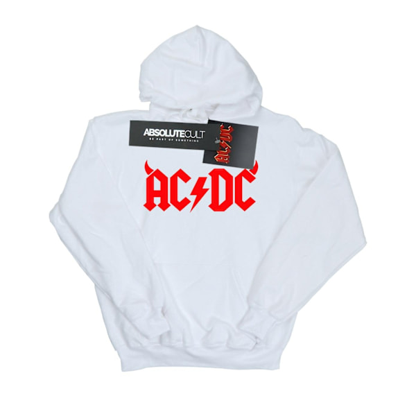 AC/DC Herr Hoodie med Horns Logo 4XL Vit White 4XL