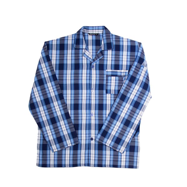 Keanu Rutig Vävd Lång Pyjamas Set M Blå Blue M