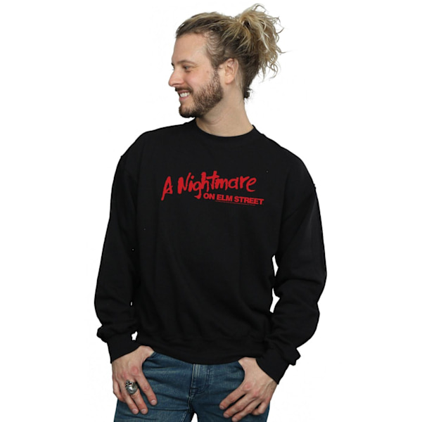 A Nightmare On Elm Street Herr Röd Logotyp Sweatshirt S Svart Black S