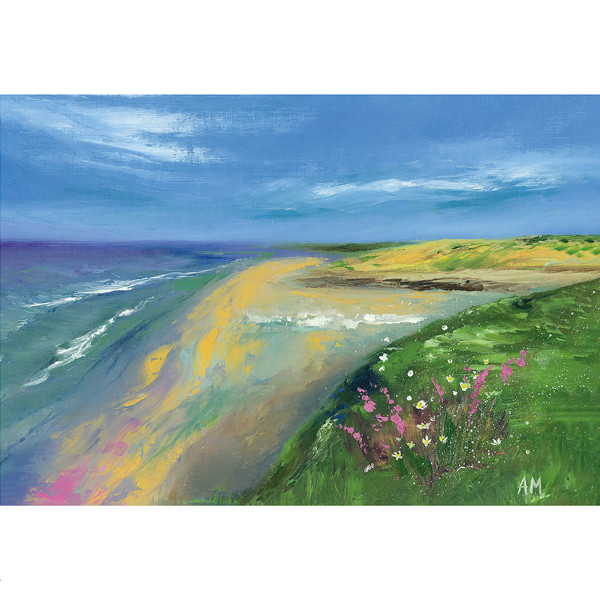 Alison Mcilkenny Bundoran Beach Ireland Print 30cm x 40cm Blå/ Blue/Green/White 30cm x 40cm