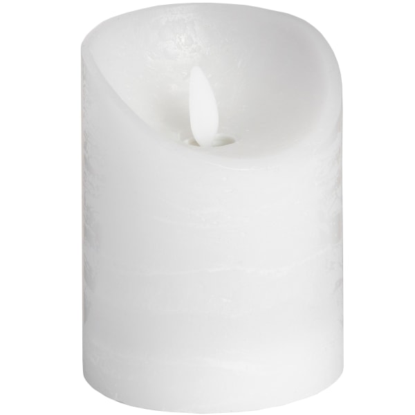 Hill Interiors Flimrande Flame LED Wax Candle 3,5 x 9in White White 3.5 x 9in