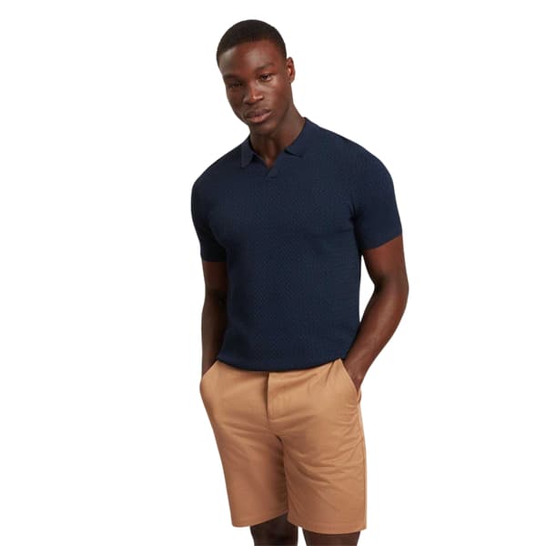 Ted Baker Herr Zig Zag Stickad Pikétröja L Marinblå Navy L