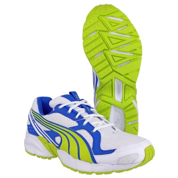 Puma Axis Mesh V2 Lace Up Boys Trainers 4 UK Lime/Blue Lime/Blue 4 UK