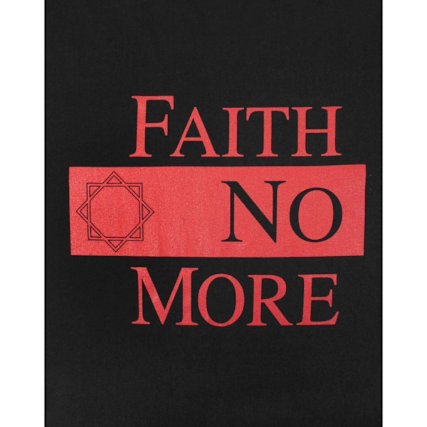 Faith No More T-shirt med logotyp för män, S, svart Black S