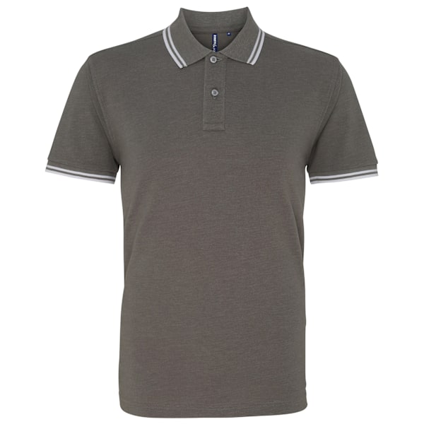 Asquith & Fox Klassisk passform Tipped Poloskjorta M Charcoal/ Wh Charcoal/ White M