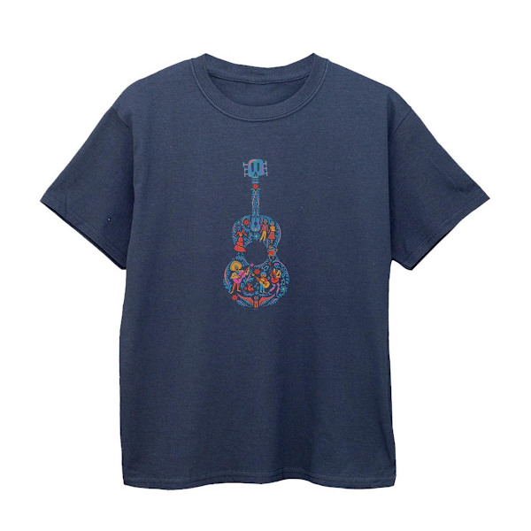 Coco Girls Gitarr Bomulls T-shirt 7-8 År Marinblå Navy Blue 7-8 Years