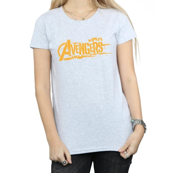 Marvel Dam/Kvinnor Avengers Infinity War Orange Logo Bomull T-Shirt Sports Grey M