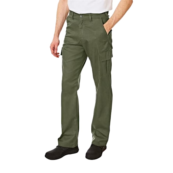 Lee Cooper Herr Plain Cargobyxor 30R Khaki Grön Khaki Green 30R