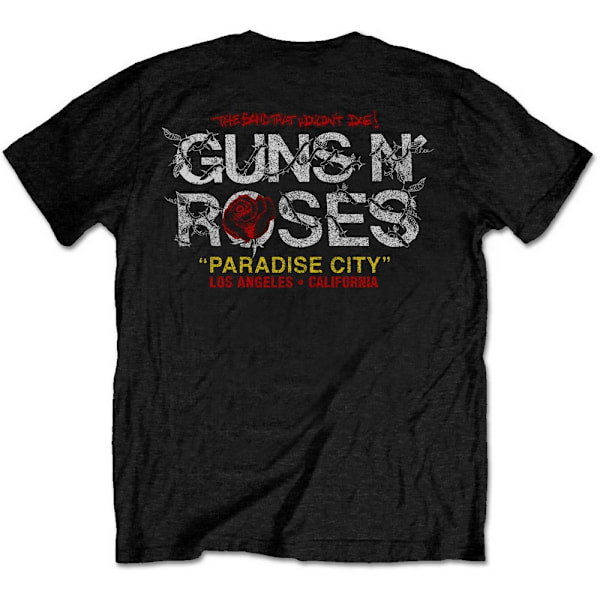 Guns N Roses Unisex Adult Paradise City Rose Circle T-Shirt L B Black L