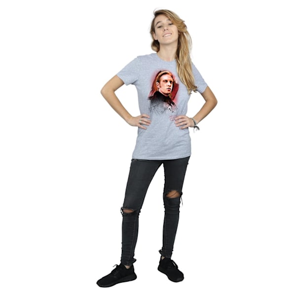 Star Wars Dam/Damer The Last Jedi General Hux Borstad Bomull Boyfriend T-Shirt M Sports Grey Sports Grey M