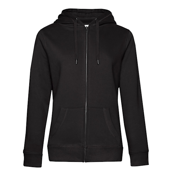 B&C Dam Hoodie med Full Dragkedja, Storlek L, Svart, Ren Black Pure L