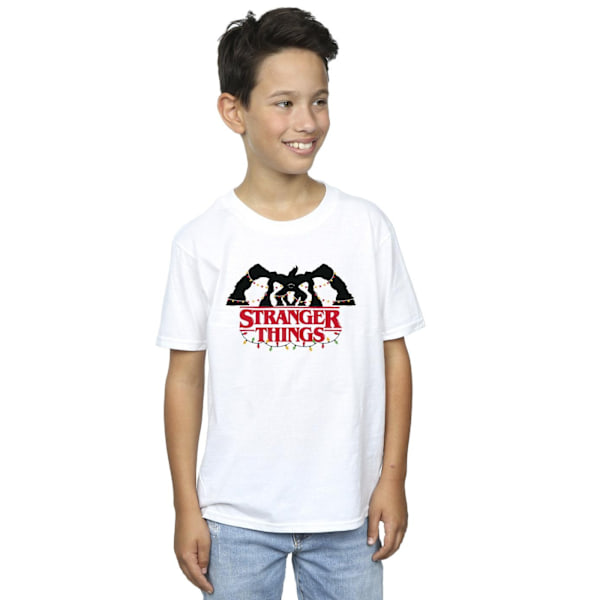 Netflix Boys Stranger Things Demogorgon Julbelysning T-shirt White 12-13 Years