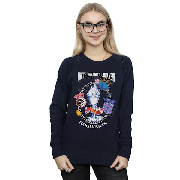 Harry Potter Dam/Kvinnor Triwizard Poster Sweatshirt XL Marinblå Navy Blue XL