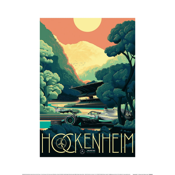 Zoom Hockenheim Formula 1 Poster 40cm x 30cm Grön/Beige Green/Beige 40cm x 30cm