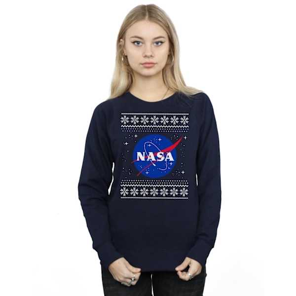 NASA Dam/Damer Classic Fair Isle Sweatshirt S Marinblå Navy Blue S