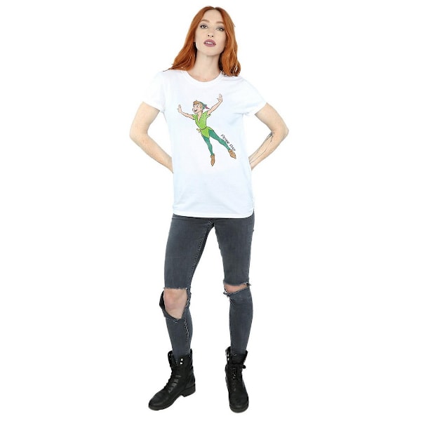 Peter Pan Dam/Dam Classic Flying Cotton Boyfriend T-Shirt White 3XL