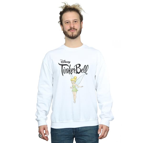 Disney Mens Tinker Bell Flying Tink Sweatshirt M Vit White M