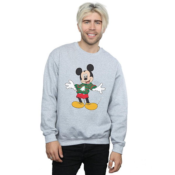 Disney Herr Mickey Mouse Jultröja Stroke Sweatshirt 4XL Sports Grey 4XL