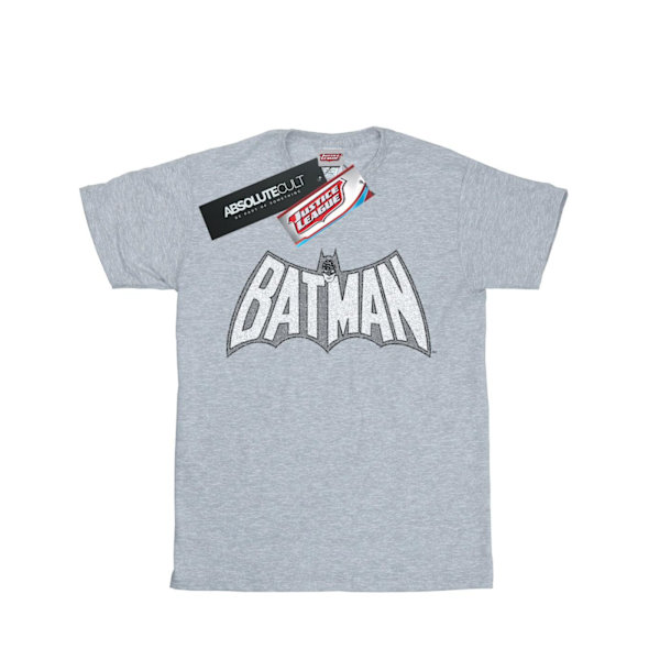 DC Comics Girls Batman Retro Crackle Logo Bomull T-shirt 9-11 år Sports Grey 9-11 Years