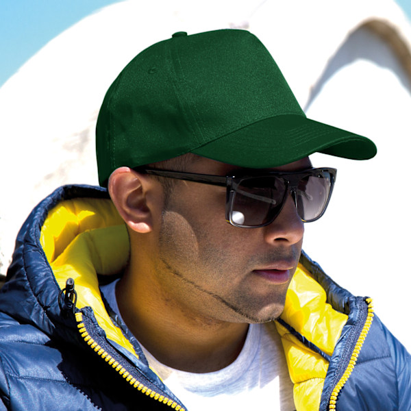 Result Unisex Core Boston 5 Panel Printers Baseball Cap (2-pack) Bottle Green One Size