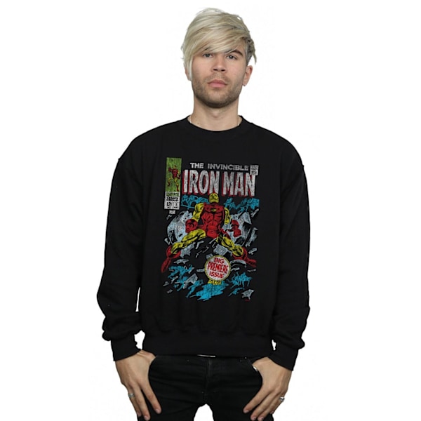 Marvel Herr Invincible Iron Man Distressed Issue One Sweatshirt Black 4XL