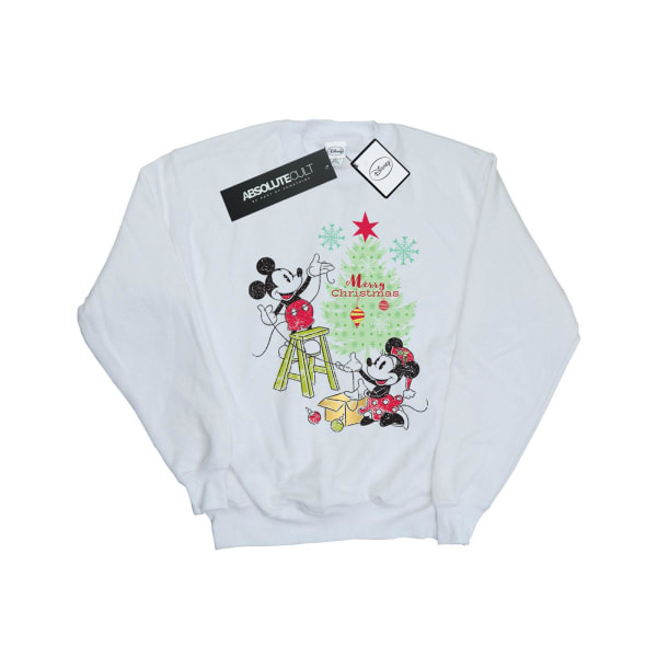 Disney Girls Mickey och Minnie Christmas Tree Sweatshirt 7-8 Ye White 7-8 Years