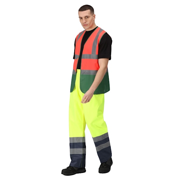 Regatta Professional Herr Tvåfärgad Varselväst L Fluorescerande Röd/Medi Fluro Red/Medical Green L
