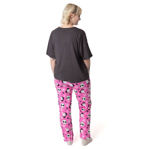 Nightmare Before Christmas Dam/Flickor Jack och Sally Kortärmad Black/Pink S