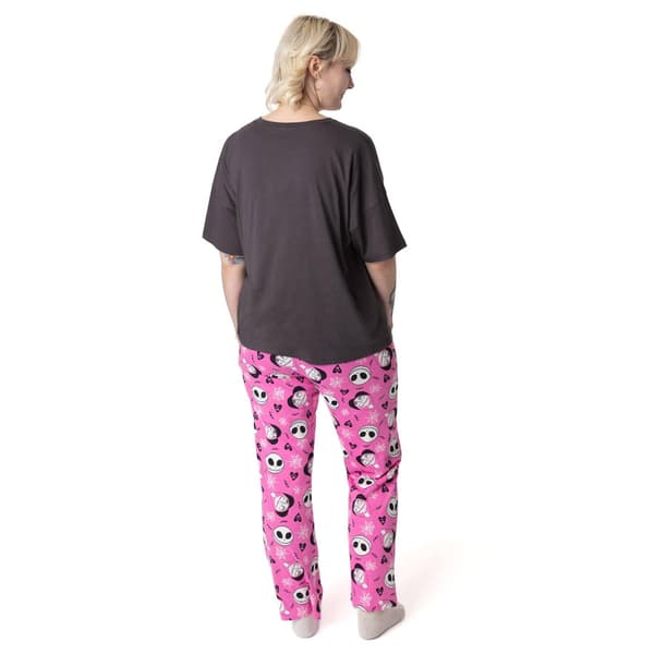 Nightmare Before Christmas Dam Jack och Sally Kortärmad Black/Pink XS