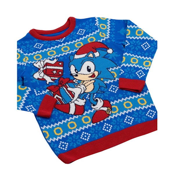 Sonic The Hedgehog Barn/Barn Stickad Jultröja 11-1 Sky Blue 11-12 Years