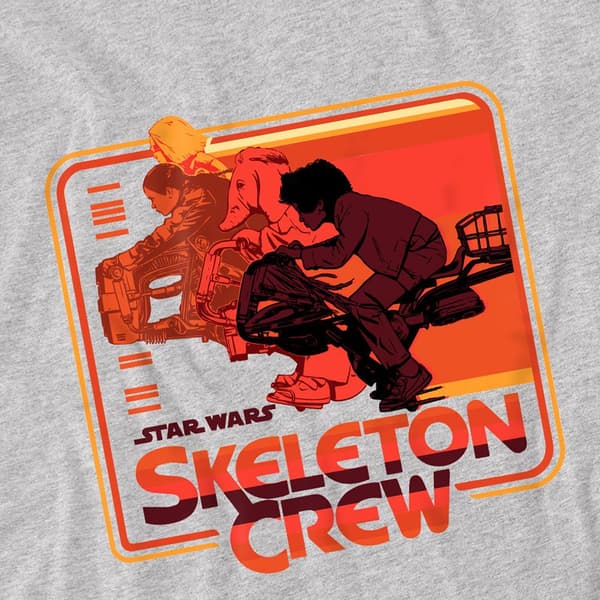 Star Wars: Skeleton Crew Retro Tröja för Barn/Ungdomar med Märke Athletic Heather 12-13 Years