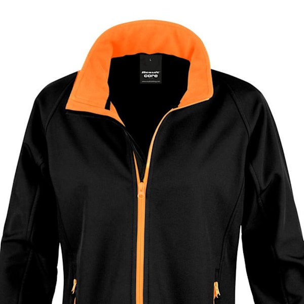Result Core Dam/Kvinnor Tryckbar Softshelljacka S Svart/Orange Black/Orange S