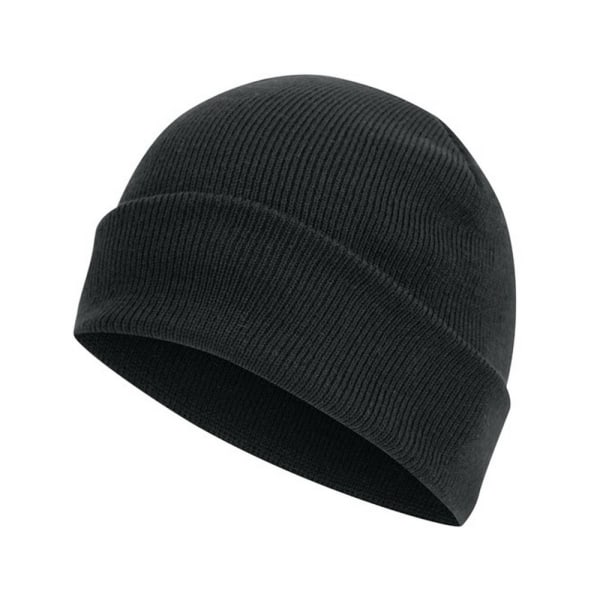 Absolute Apparel Stickad Turn Up Ski Hat One Size Svart Black One Size