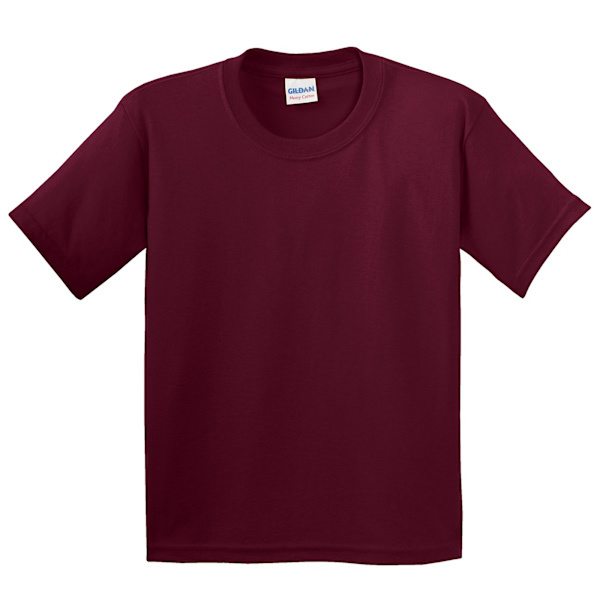 Gildan Youth Unisex Heavy Cotton T-Shirt XS Maroon Maroon XS